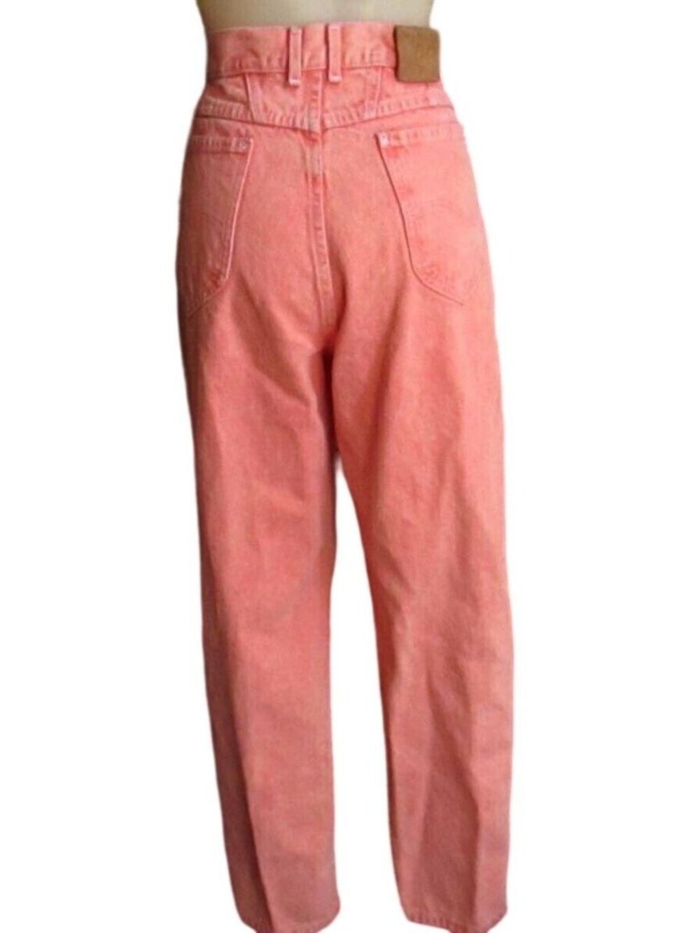 True Vintage Mom Jeans 30x30 13 80s Lee Pink Med High Waist Tapered Fit Denim